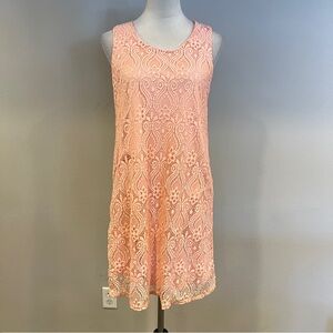 Pinkblush Sleeveless Peach Lace stretchy mini Dress size medium